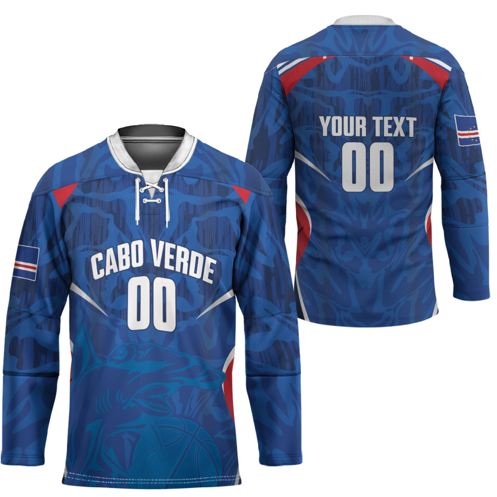 Cape Verde Basketball 2026 Custom Hockey Jersey Come On Hammer Sharks