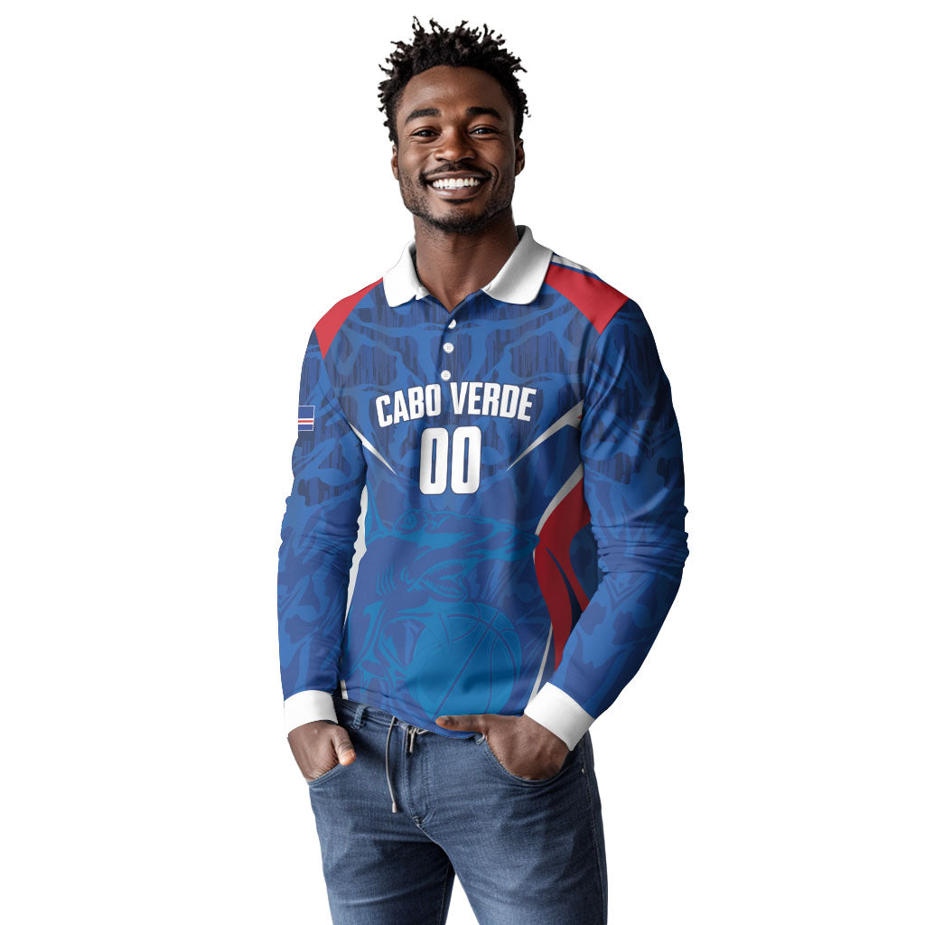 Cape Verde Basketball 2026 Custom Long Sleeve Polo Shirt Come On Hammer Sharks