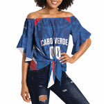 Cape Verde Basketball 2026 Custom Off Shoulder Wrap Waist Top Come On Hammer Sharks