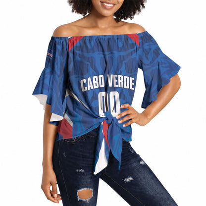 Cape Verde Basketball 2026 Custom Off Shoulder Wrap Waist Top Come On Hammer Sharks