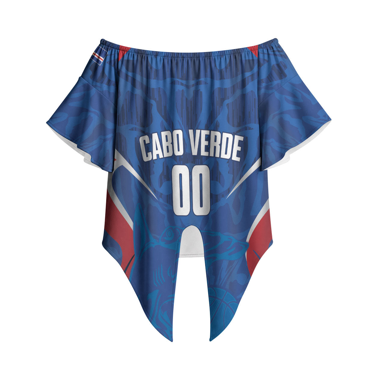 Cape Verde Basketball 2026 Custom Off Shoulder Wrap Waist Top Come On Hammer Sharks
