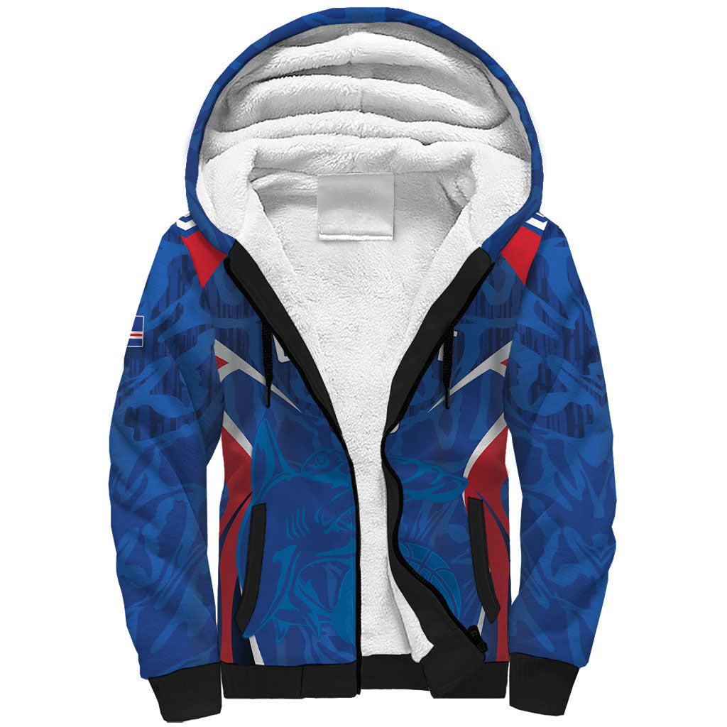 Cape Verde Basketball 2026 Custom Sherpa Hoodie Come On Hammer Sharks