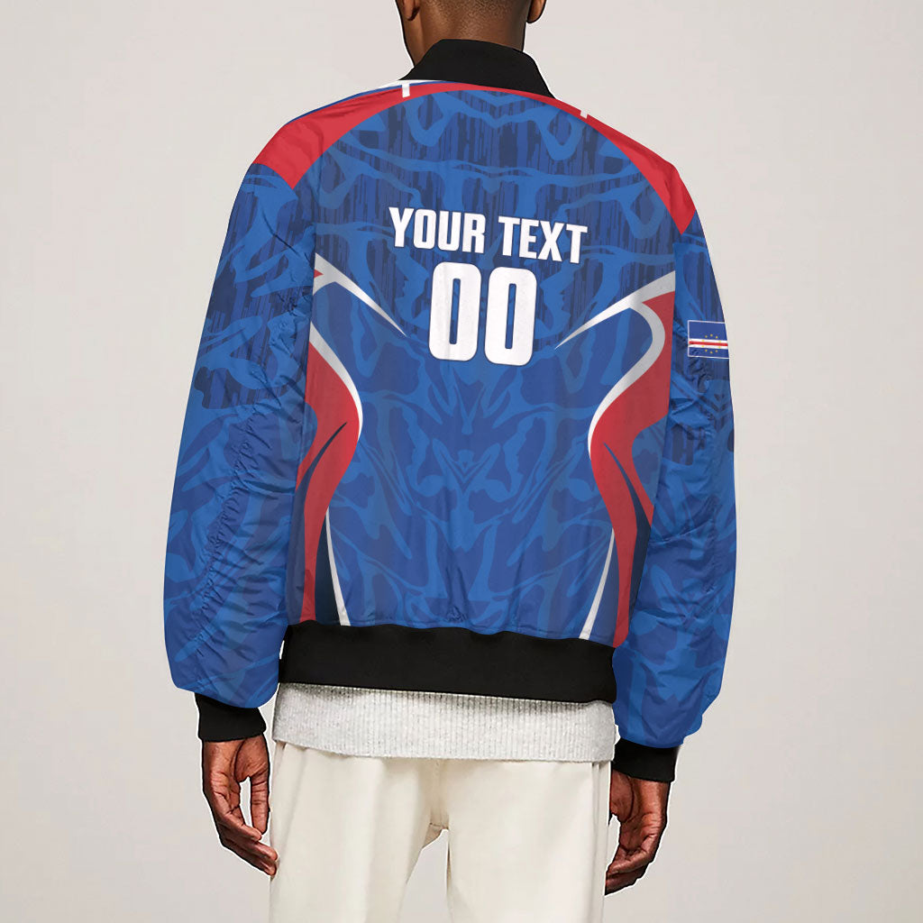Cape Verde Basketball 2026 Custom Sleeve Zip Bomber Jacket Come On Hammer Sharks