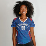 Cape Verde Basketball 2026 Custom Women V-Neck T-Shirt Come On Hammer Sharks