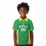 Senegal Basketball 2026 Custom Kid Polo Shirt Come On Lions African Pattern