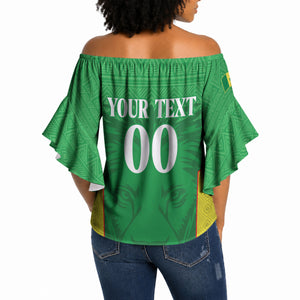 Senegal Basketball 2026 Custom Off Shoulder Wrap Waist Top Come On Lions African Pattern