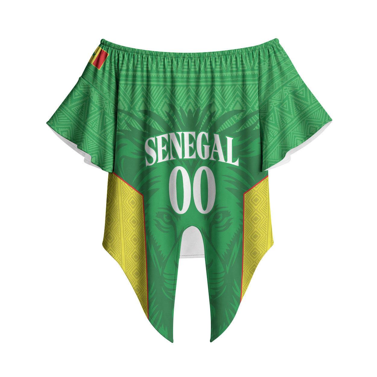 Senegal Basketball 2026 Custom Off Shoulder Wrap Waist Top Come On Lions African Pattern