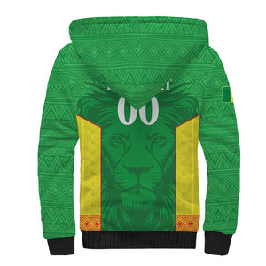 Senegal Basketball 2026 Custom Sherpa Hoodie Come On Lions African Pattern