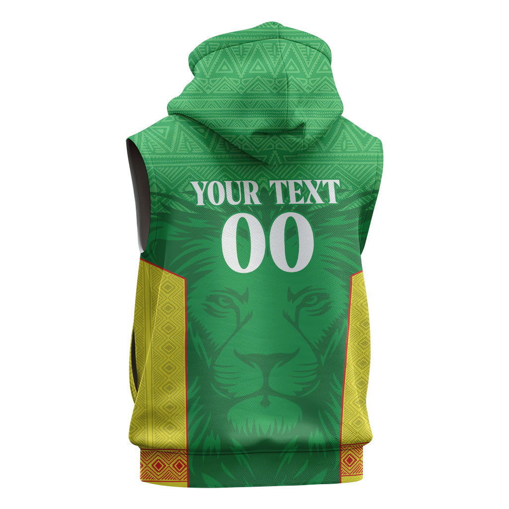 Senegal Basketball 2026 Custom Sleeveless Hoodie Come On Lions African Pattern