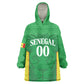 Senegal Basketball 2026 Custom Wearable Blanket Hoodie Come On Lions African Pattern