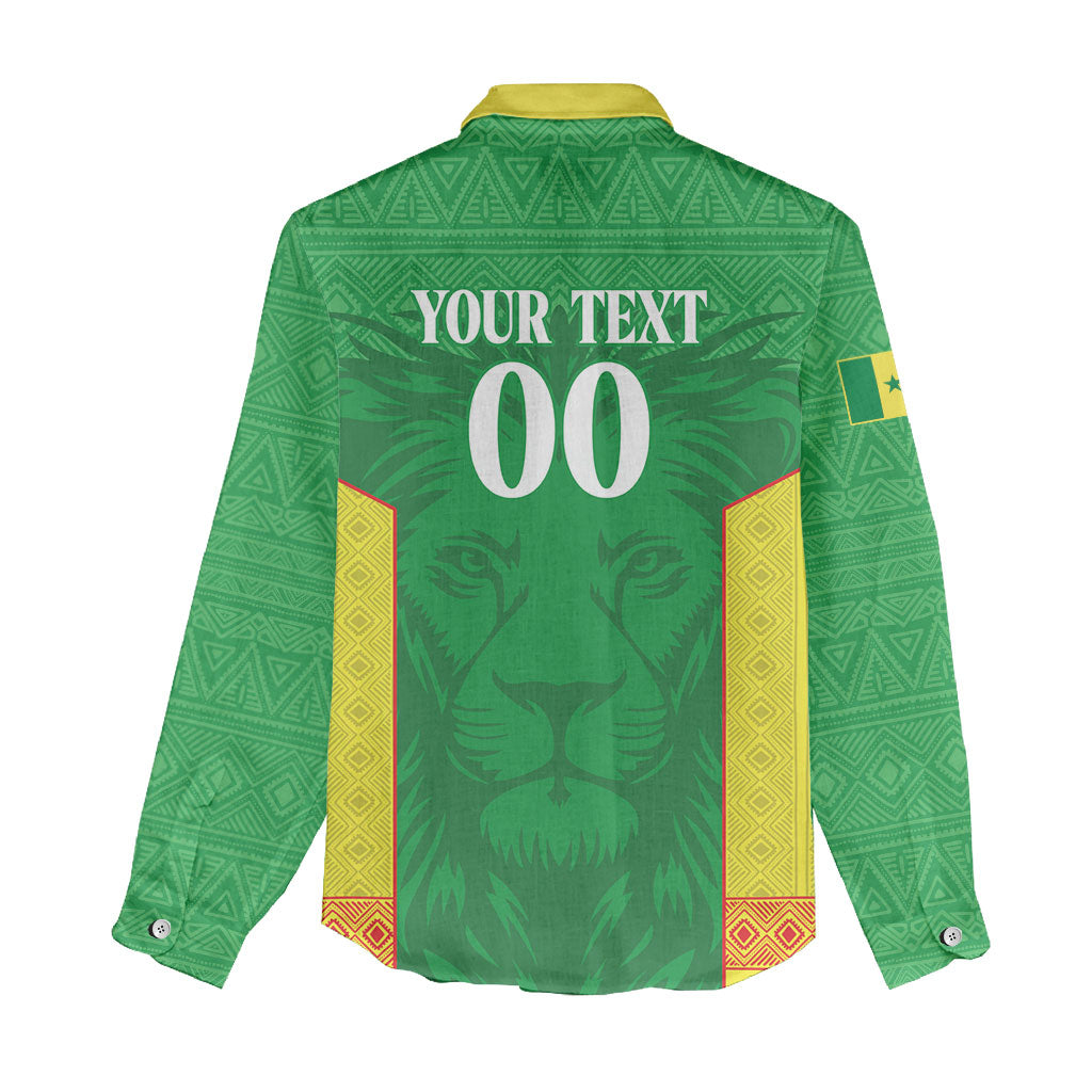 Senegal Basketball 2026 Custom Women Casual Shirt Come On Lions African Pattern