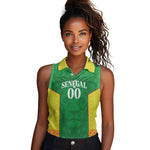 Senegal Basketball 2026 Custom Women Sleeveless Polo Shirt Come On Lions African Pattern