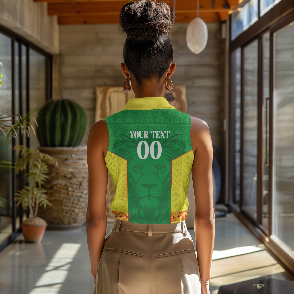 Senegal Basketball 2026 Custom Women Sleeveless Polo Shirt Come On Lions African Pattern