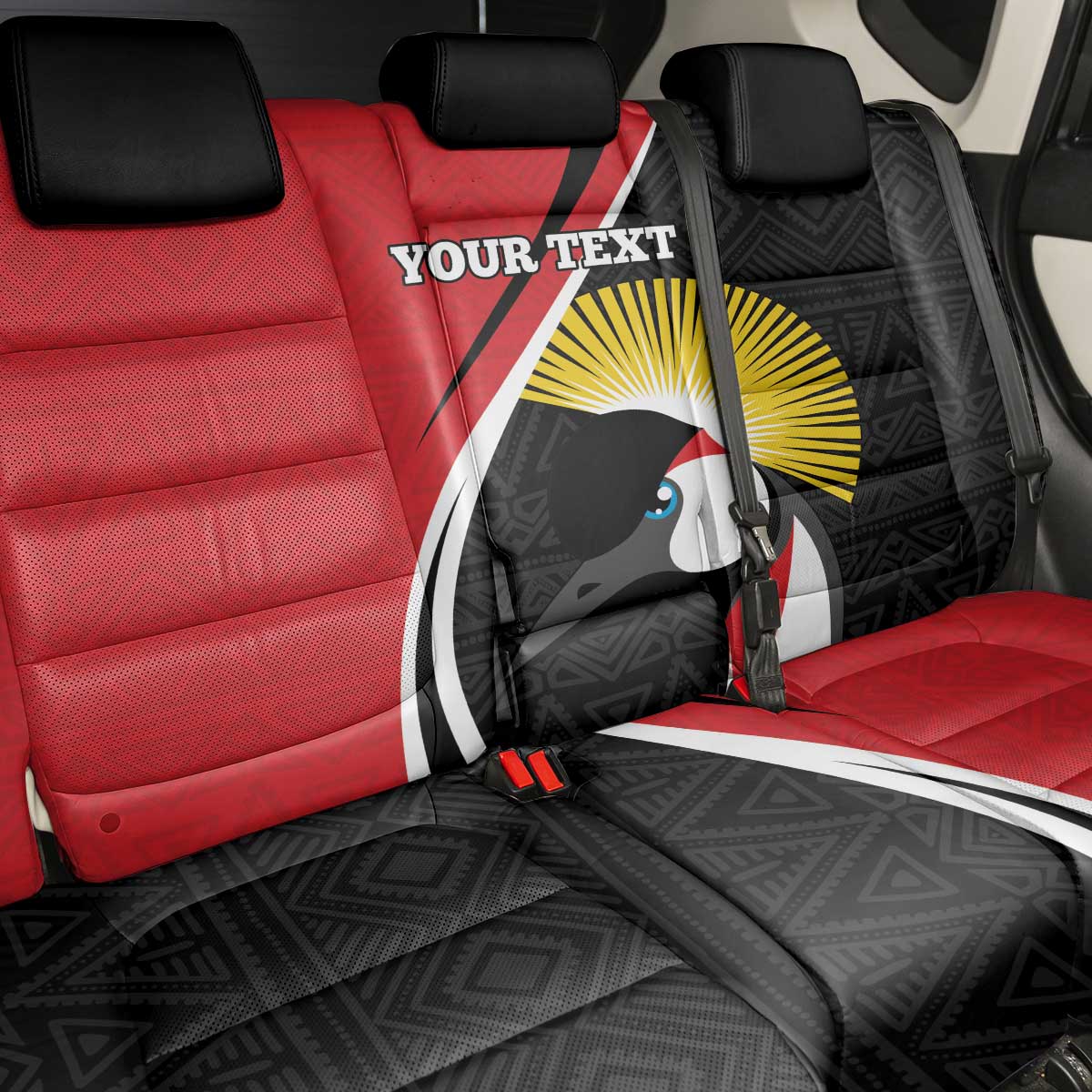 Afro Uganda Rugby Custom Back Car Seat Cover Go Cranes - African Pattern