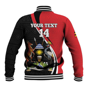 Afro Uganda Rugby Custom Baseball Jacket Go Cranes - African Pattern