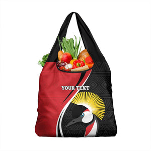 Afro Uganda Rugby Custom Grocery Bag Go Cranes - African Pattern