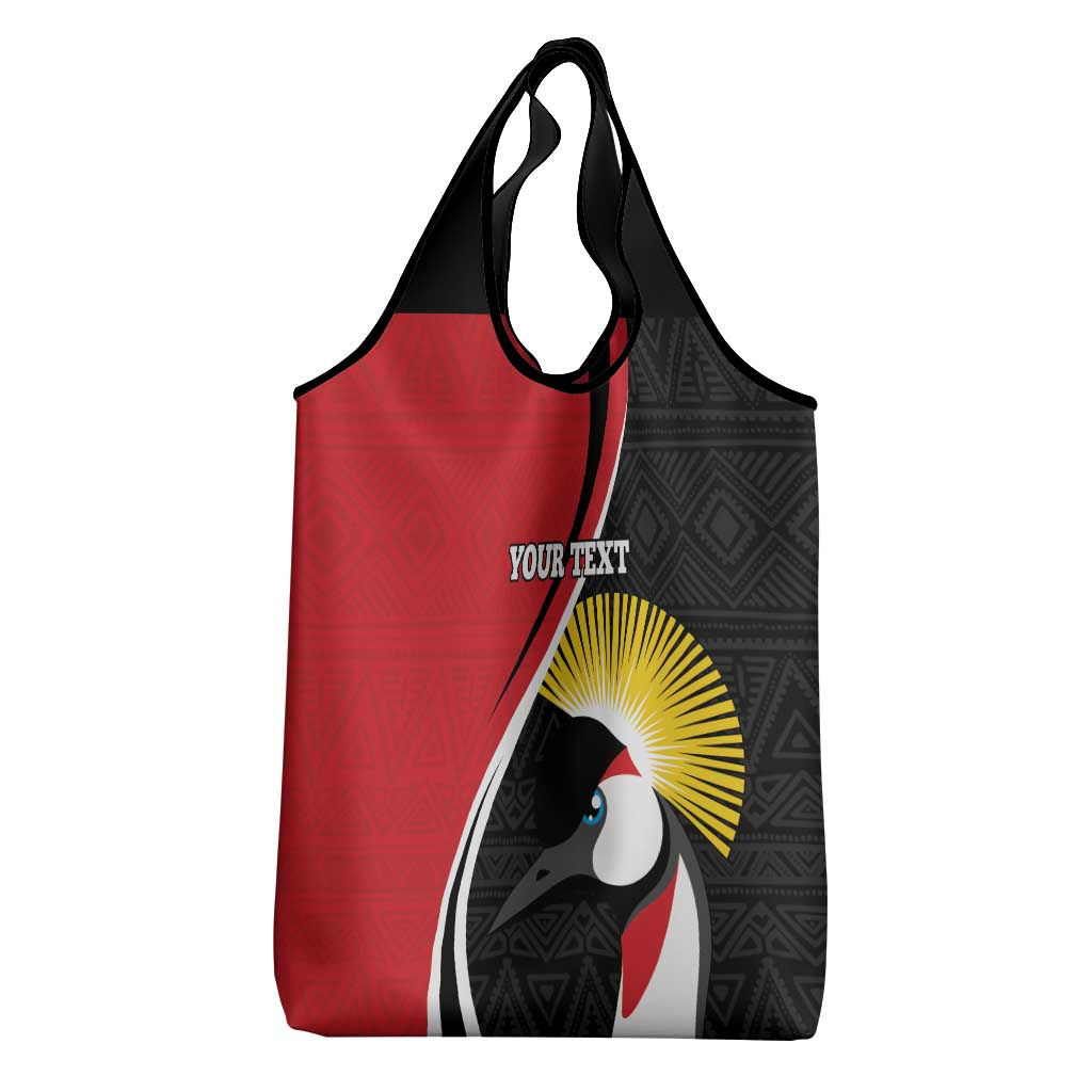 Afro Uganda Rugby Custom Grocery Bag Go Cranes - African Pattern
