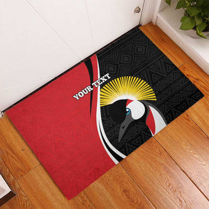 Afro Uganda Rugby Custom Rubber Doormat Go Cranes - African Pattern