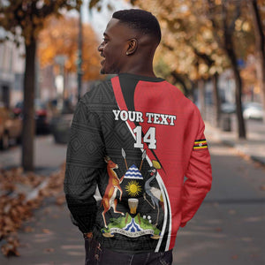 Afro Uganda Rugby Custom Sweatshirt Go Cranes - African Pattern