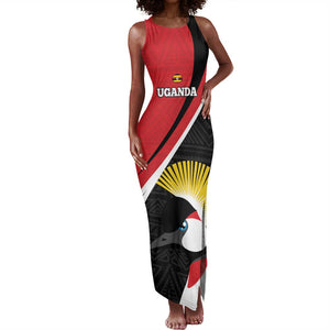 Afro Uganda Rugby Custom Tank Maxi Dress Go Cranes - African Pattern