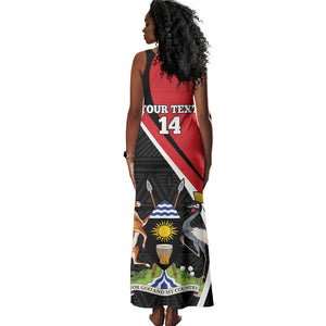 Afro Uganda Rugby Custom Tank Maxi Dress Go Cranes - African Pattern