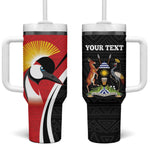 Afro Uganda Rugby Custom Tumbler With Handle Go Cranes - African Pattern