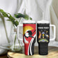 Afro Uganda Rugby Custom Tumbler With Handle Go Cranes - African Pattern
