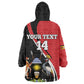 Afro Uganda Rugby Custom Wearable Blanket Hoodie Go Cranes - African Pattern