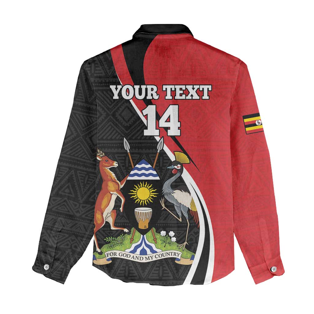 Afro Uganda Rugby Custom Women Casual Shirt Go Cranes - African Pattern LT14