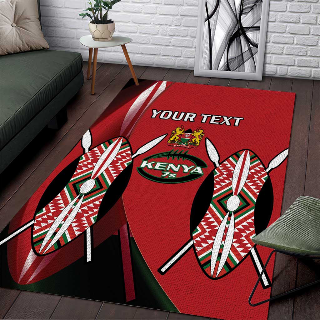 Custom Kenya Rugby Sevens Kenyan Sporty Version Area Rug by AfricanPride
