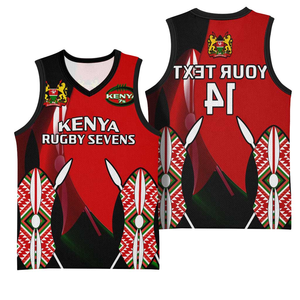 Custom Kenya Rugby Sevens Kenyan Sporty Version Basketball Jersey - African Pride