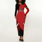 Custom Kenya Rugby Sevens Kenyan Sporty Version Long Sleeve Bodycon Dress LT14