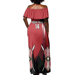 Custom Kenya Rugby Sevens Kenyan Sporty Version Off Shoulder Maxi Dress
