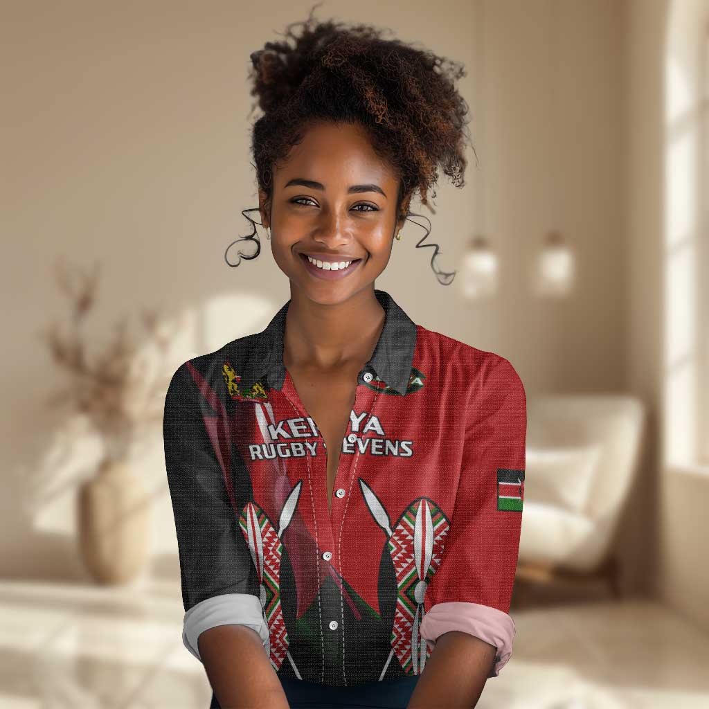 Custom Kenya Rugby Sevens Kenyan Sporty Version Women Casual Shirt LT14