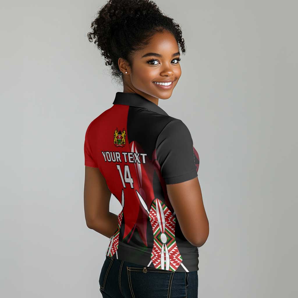 Custom Kenya Rugby Sevens Kenyan Sporty Version Women Polo Shirt