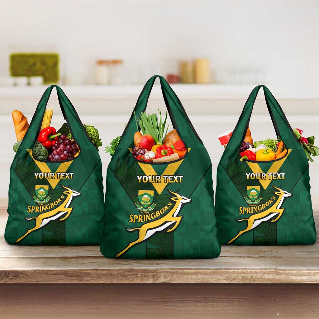 Custom South Africa Rugby Go Blitzboks Sevens Grocery Bag