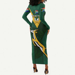 Custom South Africa Rugby Go Blitzboks Sevens Long Sleeve Bodycon Dress LT14