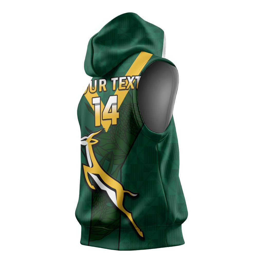 Custom South Africa Rugby Go Blitzboks Sevens Sleeveless Hoodie - African Pride