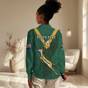 Custom South Africa Rugby Go Blitzboks Sevens Women Casual Shirt LT14
