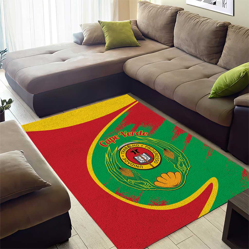 Cape Verde 1975-1992 Area Rug Coat Of Arms Grunge Style