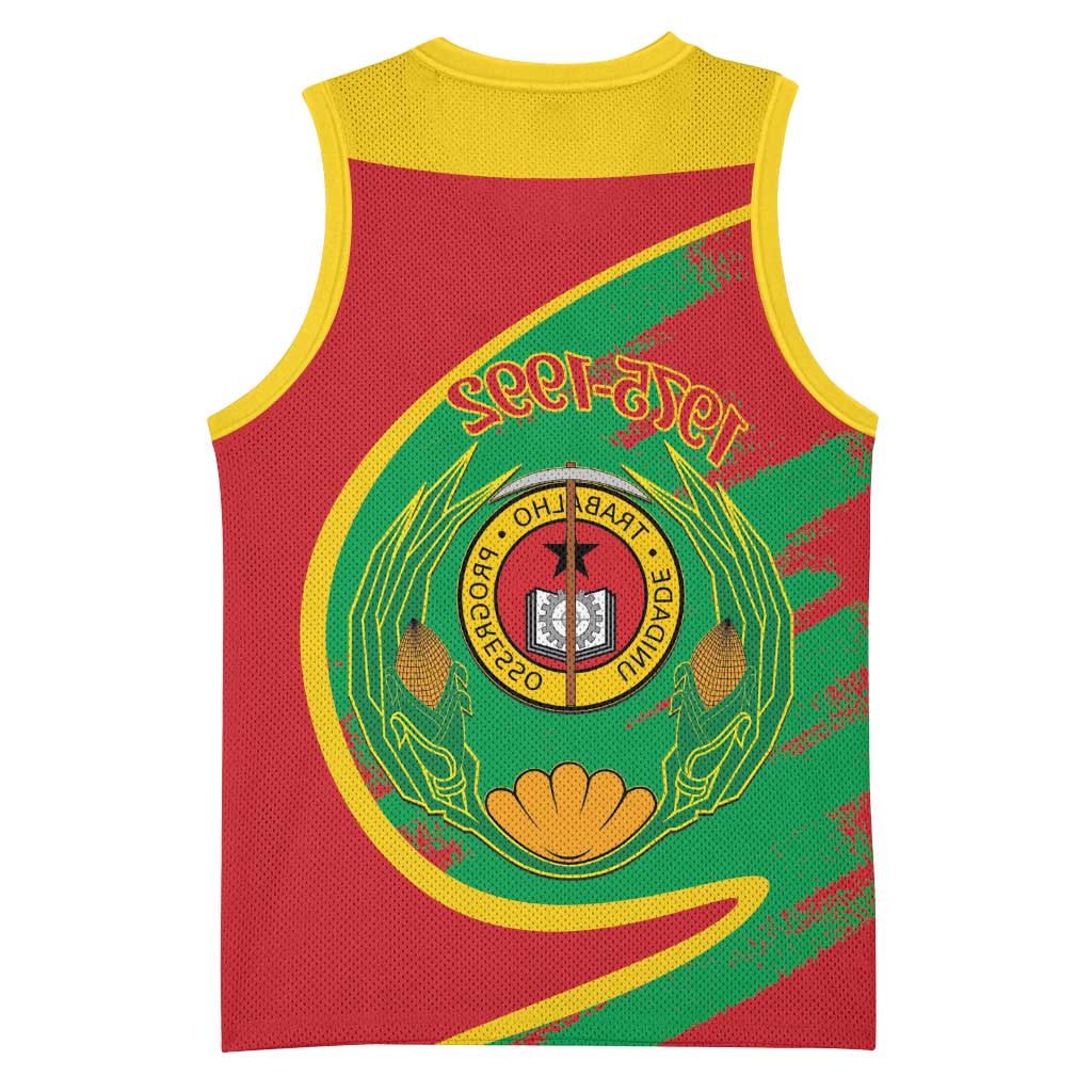 Cape Verde 1975-1992 Basketball Jersey Coat Of Arms Grunge Style - African Pride