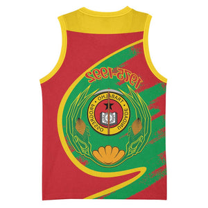 Cape Verde 1975-1992 Basketball Jersey Coat Of Arms Grunge Style - African Pride