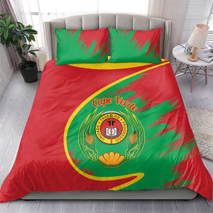 Cape Verde 1975-1992 Bedding Set Coat Of Arms Grunge Style