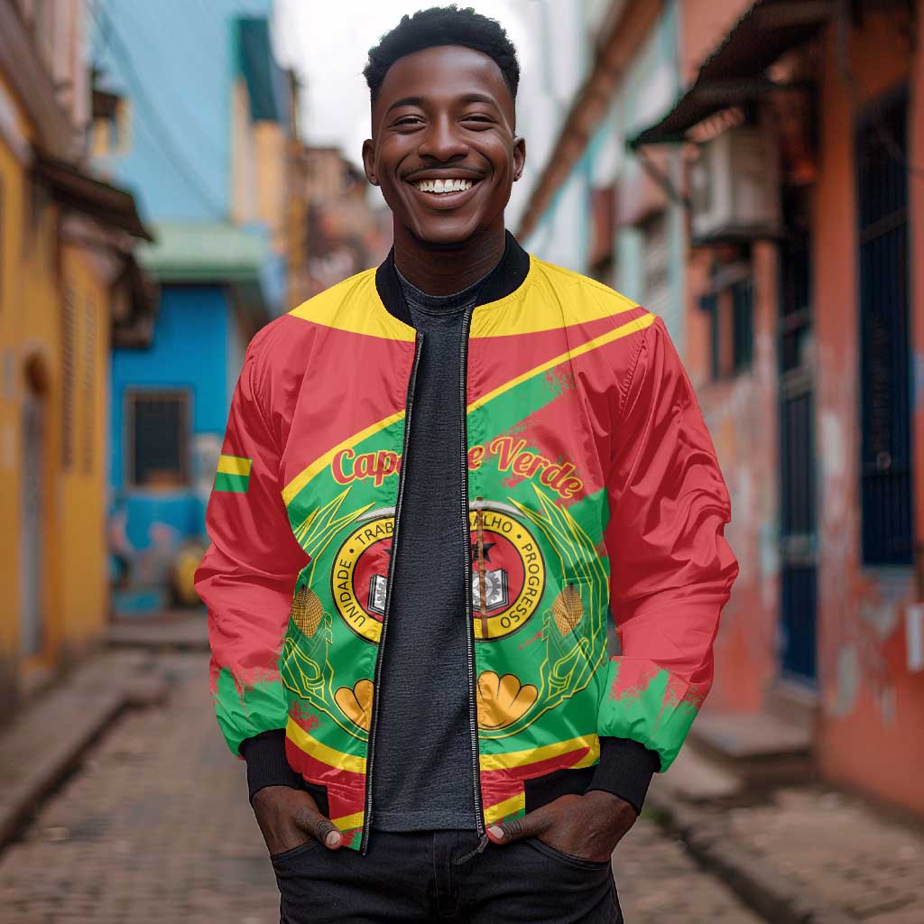Cape Verde 1975-1992 Bomber Jacket Coat Of Arms Grunge Style