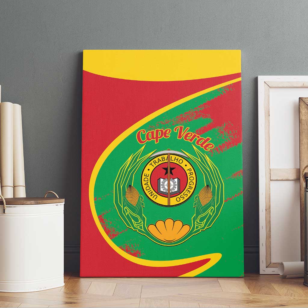 Cape Verde 1975-1992 Canvas Wall Art Coat Of Arms Grunge Style