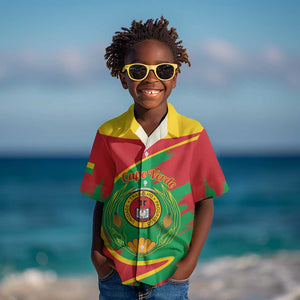 Cape Verde 1975-1992 Kid Hawaiian Shirt Coat Of Arms Grunge Style