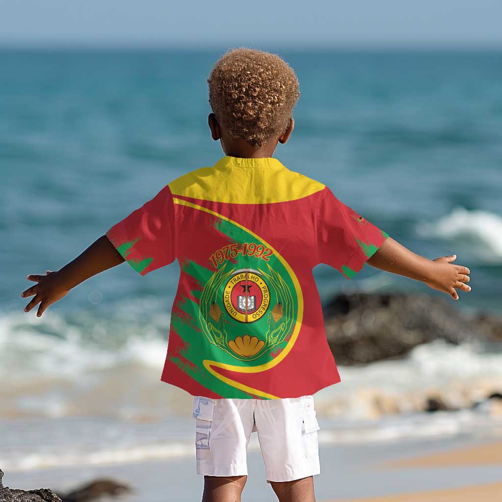 Cape Verde 1975-1992 Kid Hawaiian Shirt Coat Of Arms Grunge Style