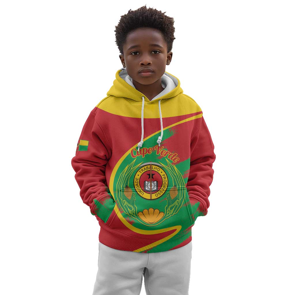 Cape Verde 1975-1992 Kid Hoodie Coat Of Arms Grunge Style
