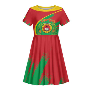 Cape Verde 1975-1992 Kid Short Sleeve Dress Coat Of Arms Grunge Style
