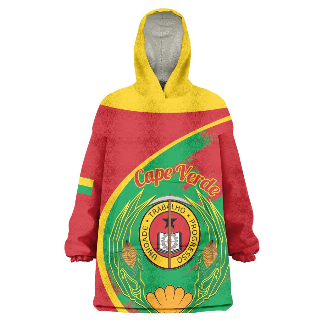 Cape Verde 1975-1992 Kid Wearable Blanket Hoodie Coat Of Arms Grunge Style